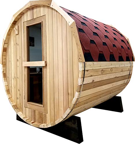 MCP Sauna Canadian Red Cedar Wood Outdoor Barrel Steam Sauna 6KW Heater