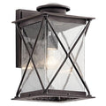 Kichler Argyle 15" LED Outdoor Wall Light with Clear Seeded Glass Weathered Zinc