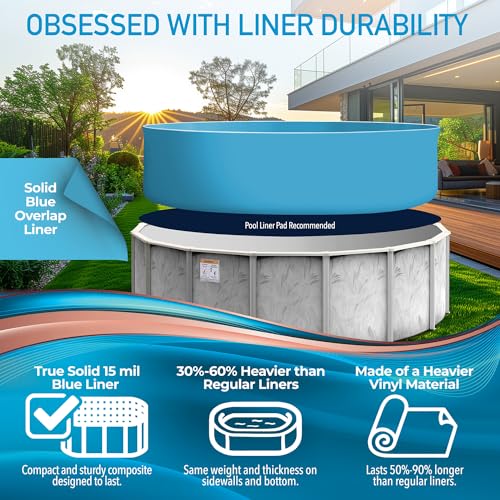Shop Square 21' x 52" Silver Above Ground Steel Pool Kit with Liner, Sand Filter, Pump & Skimmer