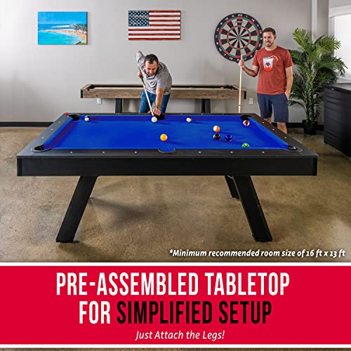 GoSports 7 ft Pool Table with Wood Finish Blue