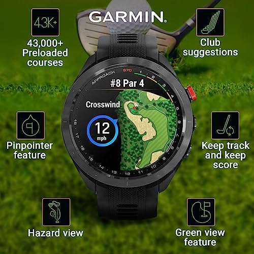 Wearable4U Garmin Approach S70 Golf Smartwatch Black + E-bank
