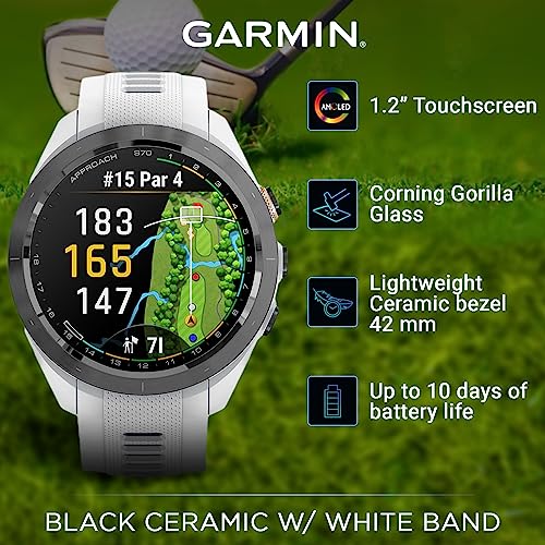 Wearable4U Garmin Approach S70 Golf Smart Watch White +E-bank