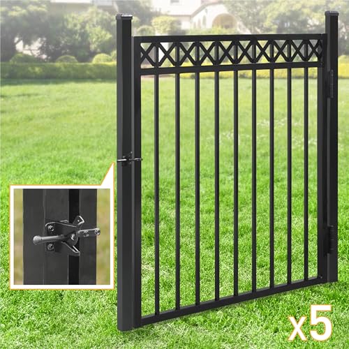 Fencer Wire Heavy Duty Decorative Fence Gate Black, 4FT x 4FT, Pack of 5