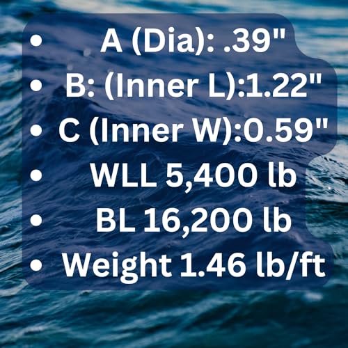 Smart Choice Marine Hot Dipped Galvanized BBB High Test Marine Anchor Chain 3/8" x 200 feet