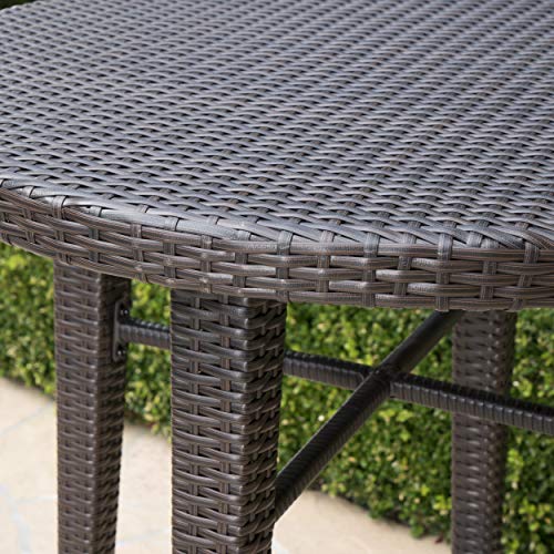Great Deal Furniture Callum Outdoor Wicker 5-Pc Bar Table Set Multibrown