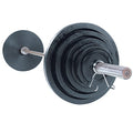 Body-Solid Cast Iron Olympic Weight Plate Set 400lbs with Bar Black