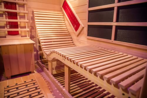 AURGOD Far Infrared Wooden Sauna Room 2-Person Indoor Sauna (Hemlock)