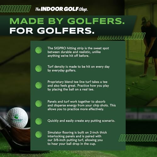 The Indoor Golf Shop SIG8 Simulator Flooring Golf Mat & Putting Green