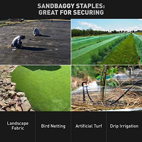 Sandbaggy Round Top 6-Inch Landscape Staples for Ground Cover & Drip Irrigation (10,000 Staples)
