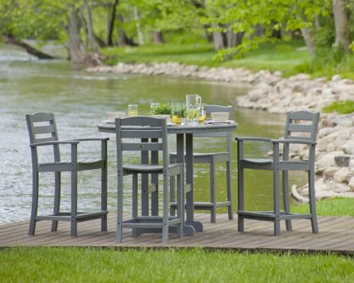 Polywood La Casa Café 5-Piece Counter Set Slate Grey