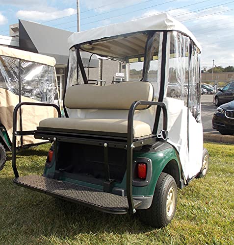 DOORWORKS GOLF CART ENCLOSURES 3-Sided Golf Cart Cover Black - Utility Box / Rear Seat