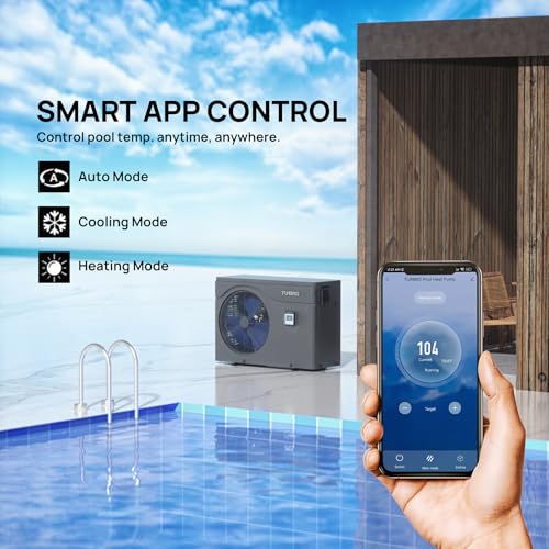 TURBRO Inverter Swimming Pool Heat Pump 75,000 BTU Black