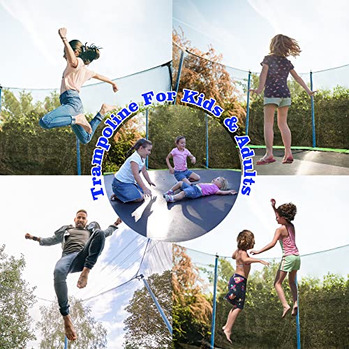 Steelway 14ft Trampoline Combo with Swing, Slide, Safety Net & Basketball Hoop 14FT Green