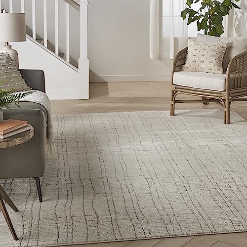 Nourison Andes Abstract Area Rug 9' x 12' Ivory Grey