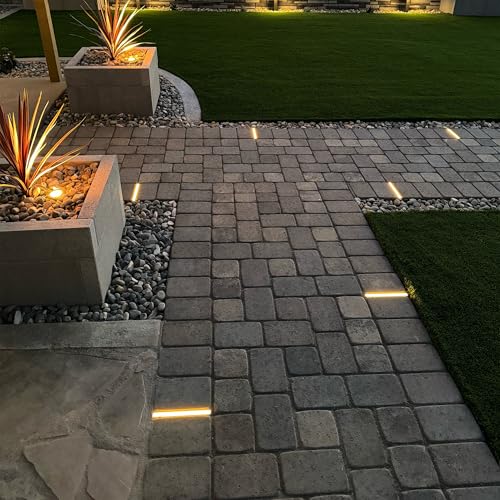 LUMENGY 0.5x9 Inch Paver Light 2700K Warm White Waterproof IP67 (12-Pack)