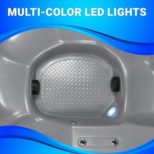 Essential Hot Tubs Inland 5-6 Person Plug & Play Spa 24 Jets LED Gray Granite