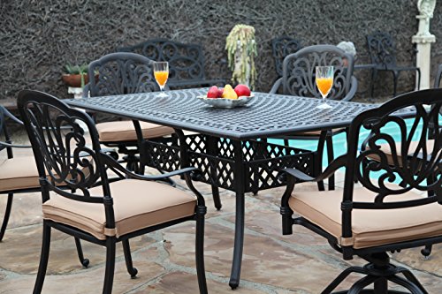 DOGNNAK Elisabeth Collection 7-Piece Patio Dining Set Black Brown