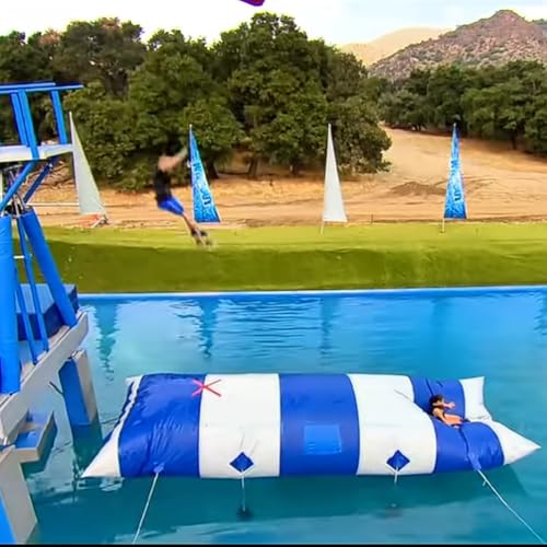 YXJKKL Inflatable Water Catapult Blob Lake Jumping Pillow White+Blue
