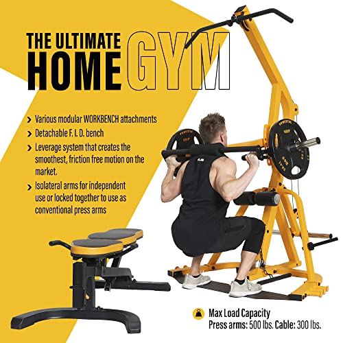 Powertec Fitness Workbench LeverSystem Adjustable Workout Bench Yellow