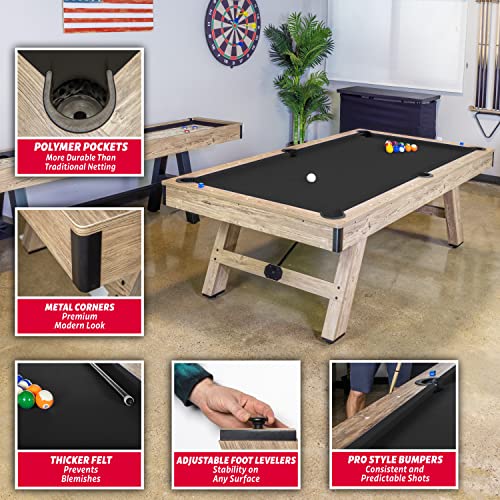 GoSports 8 ft Pool Table with Wood Finish Black
