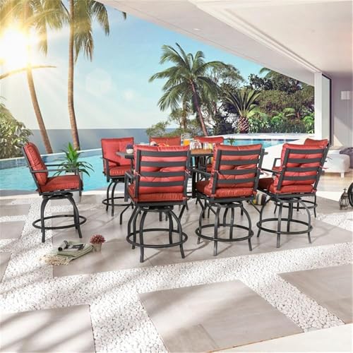 PatioFestival 11-Piece Outdoor Bistro Set Fabric Red