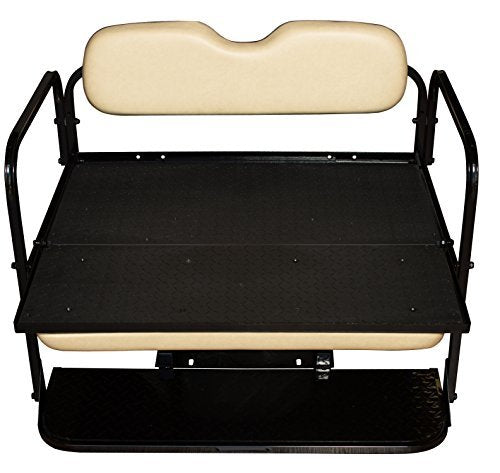 Performance Plus Carts Club Car DS Golf Cart Rear Flip Seat Kit | Folding Steel Frame | Buff Cushions