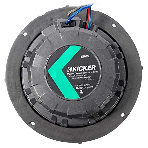 KICKER Dual 43KM654LCW 6.5" 780W Marine Wakeboard Tower Speakers with LEDs White