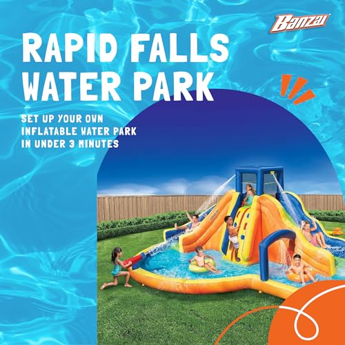 BANZAI Rapid Falls Inflatable Water Slide Park Multicolor