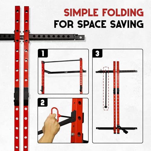Yes4All Folding Wall Mounted Power Cage Multi Metal Grip Dip Handle Attachment