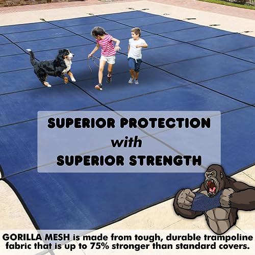 Freetime Fun Pool Safety Cover Commercial Grade Rectangle Blue
