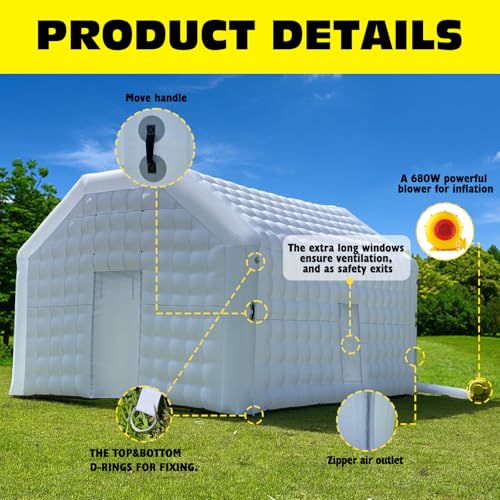 WARSUN Inflatable Night Club Party Tent 20x16.5x12Ft White