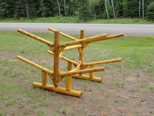 Log Kayak Rack 4 Place Natural Finish