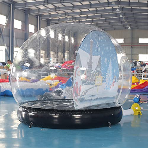 SAYOK Inflatable Christmas Decoration Snow Globe Tent with Blower and Pump, 9.84ft Black Bottom