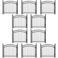 Fencer Wire Heavy Duty Flat Top X-Pattern Decorative Fence Gate Black, 4FT x 4FT, Pack of 10