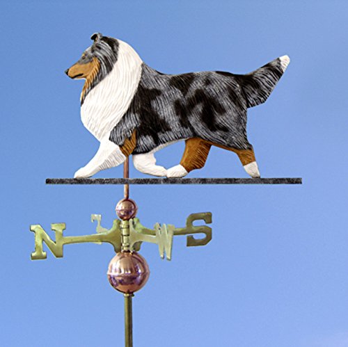Sheltie Hand Carved & Painted Weathervane Blue Merle 32 Inch