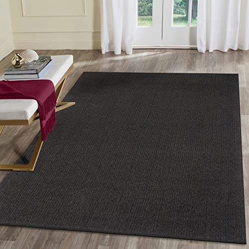 Liora Manne Calais Indoor/Outdoor Area Rug - Durable Power Loomed Casual Texture Solid Charcoal (5' x 7'6")