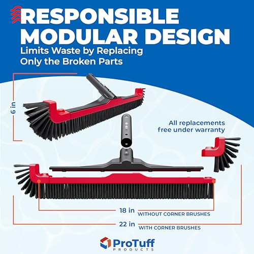 ProTuff Products Pool Brushes Red