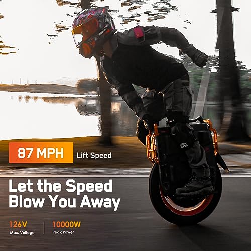 I INMOTION Inmotion V13 Electric Unicycle 22 Inch Self-Balancing EUC with 10000W Motor, 90mm Air Suspension, 124-Mile Range, 87 MPH Speed, 45° Climbing (Challenger)