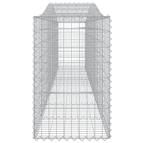 Arched Gabion Baskets 2 pcs Galvanized Iron for Outdoor Plants Self-Watering Pots White Black