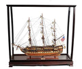 212 Main USS Constitution Large Boat Model with Display Case Multicoloured