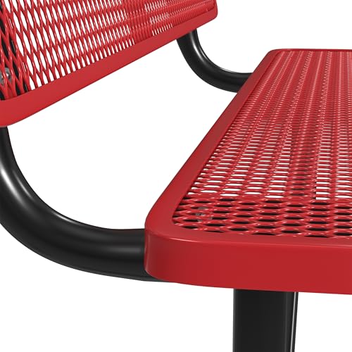 Leisure Craft 6 Foot Outdoor Bench with Back Red