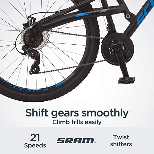 Schwinn S29 Mountain Bike 29-Inch 21-Speed Aluminum Matte Black/Blue