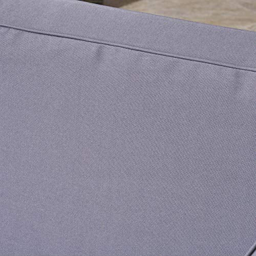 Great Deal Furniture Outdoor Sectional Loveseat Set 2-Seater Acacia Wood Water-Resistant Cushions Gray Finish + Dark Gray
