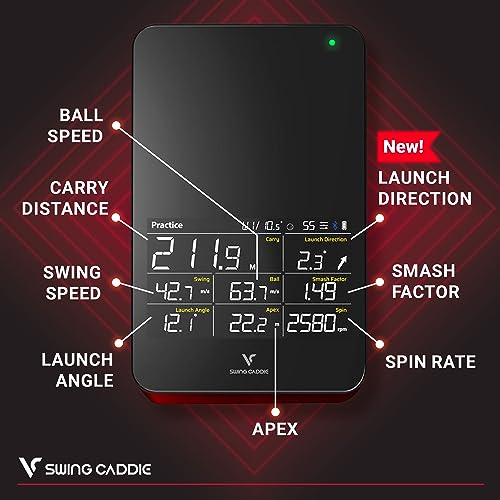 VC VOICE CADDIE Swing Caddie SC4 Portable Golf Simulator Black