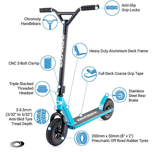 Osprey Dirt Scooter Off-Road Pneumatic Tires Blue
