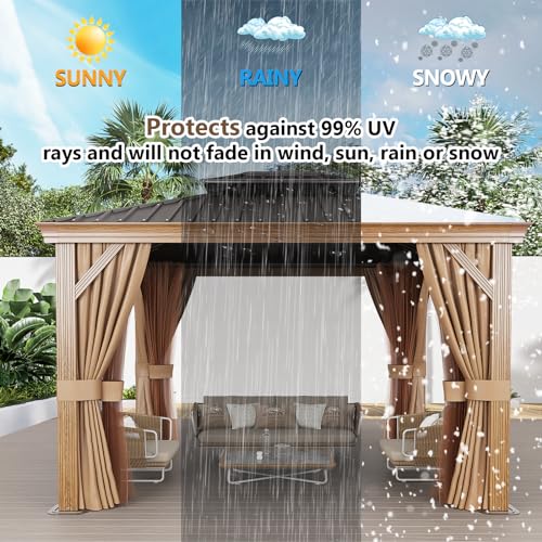 oneinmil 10' x 12' Hardtop Gazebo Brown