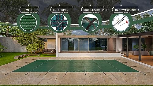 WaterWarden Inground Pool Safety Cover 20' x 44' Green Mesh