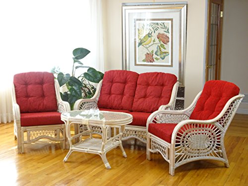 SunBear Furniture Lounge Malibu Loveseat Sofa ECO Natural Rattan Wicker Handmade Design Cognac