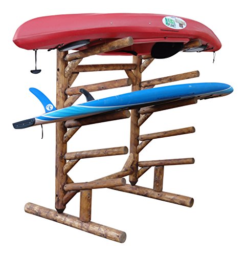 Log Kayak Rack 5 Place 1 Sided SUP Log Rack Canyon Brown