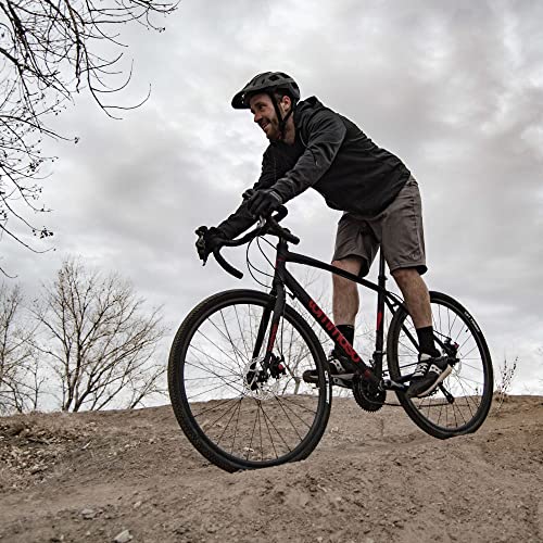 Tommaso Sentiero Sport Performance Aluminum Gravel Bike Shimano Claris 24 Speeds Road Bicycle Matte Black/Red